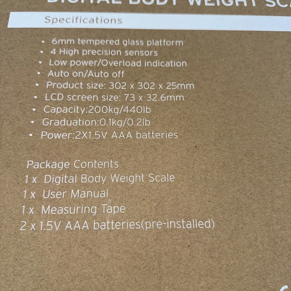 Etekcity Digital Body Weight Scale EB4473C Glass 400lb LCD Open Box Step On Tech